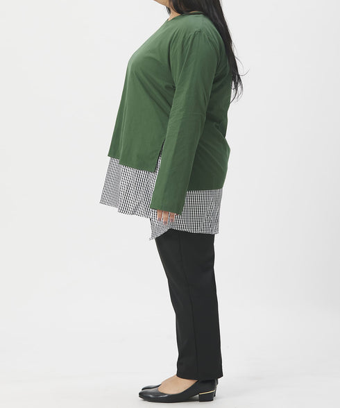 BASIC&ストライプ レイヤードトップス